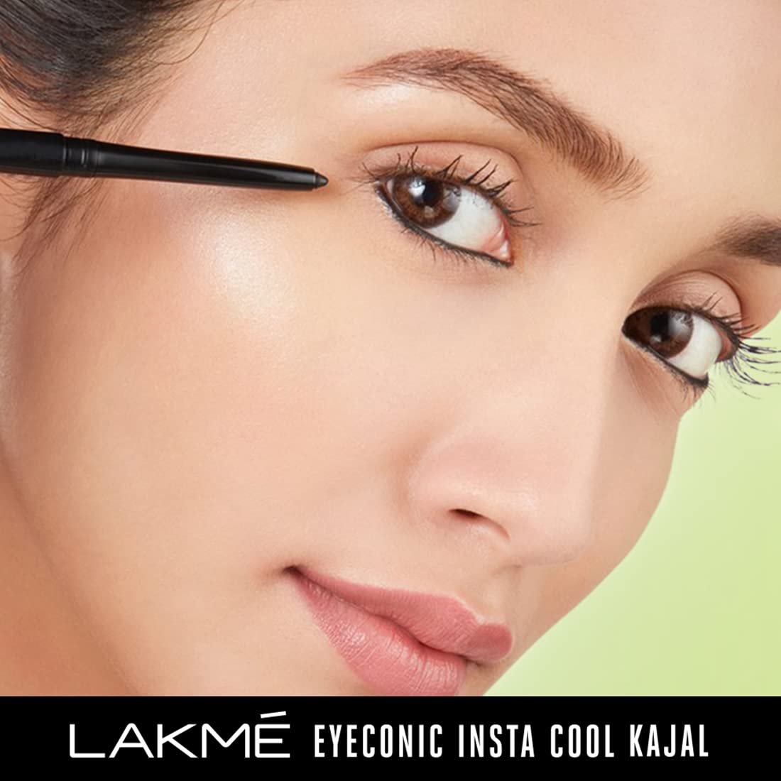 LAKMÉ Eyeconic Insta Cool Kajal, Black, Cooling Kohl Liner With Cucumber, Twist Up Pencil - Waterproof, Smudge Proof & Long Lasting Eye Makeup, Glossy, 0.35 G (Pack Of 2)
