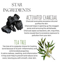 EcoBerry Activated Charcoal Teatree Face Wash | For Acne Prone, Oily Skin, Detoxifies Skin, Organic, Non Comedogenic, Paraben Free, Chemical Free, Cruelty Free, Mineral Oil Free, Preservative Free, Vegan