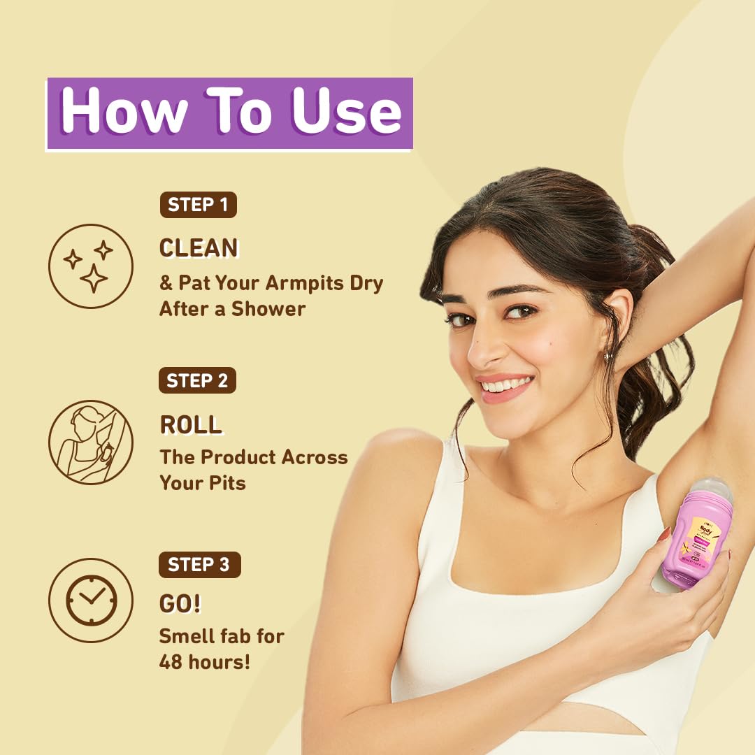 Plum BodyLovin' Vanilla Vibes Underarm Roll On for Women | Last Up to 48H | 4% Lactic Acid & 1% Glycolic Acid | Controls Odor & Fades Underarm Darkness | Warm Vanilla Fragrance Underarm Roll On | 50ml