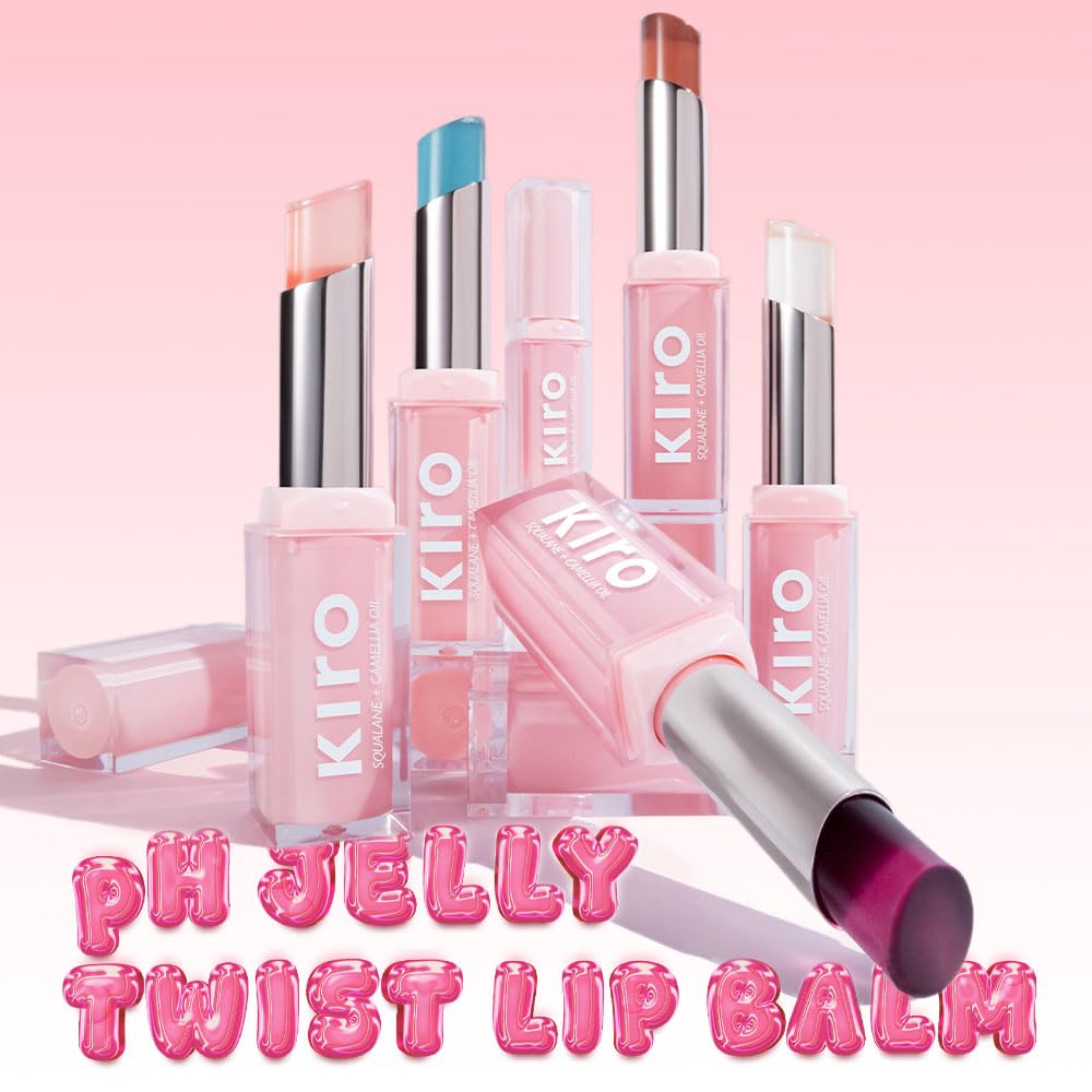 Kiro pH Jelly Twist Colour Adapting Lip Balm - Grape Ice, 3g | Clear to Pink Tint | Hydrating Vegan Lip Balm with Squalane & Camellia Oil