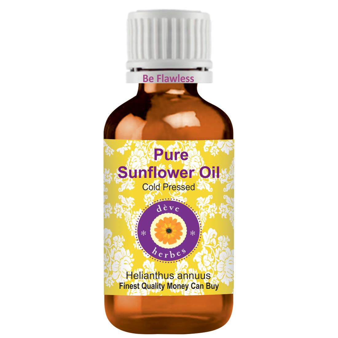 Deve Herbes Pure Sunflower Oil (Helianthus annuus) Natural Therapeutic Grade Cold Pressed 50ml
