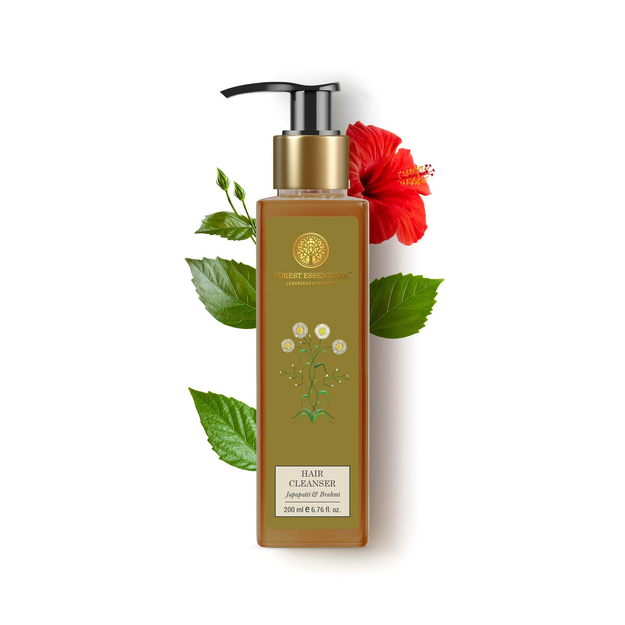 Forest Essentials Hair Cleanser Japapatti & Brahmi | Ayurvedic Natural Shampoo | For Dry Frizzy & Chemically Treated Hair | Sulphate & Paraben Free,200 grams