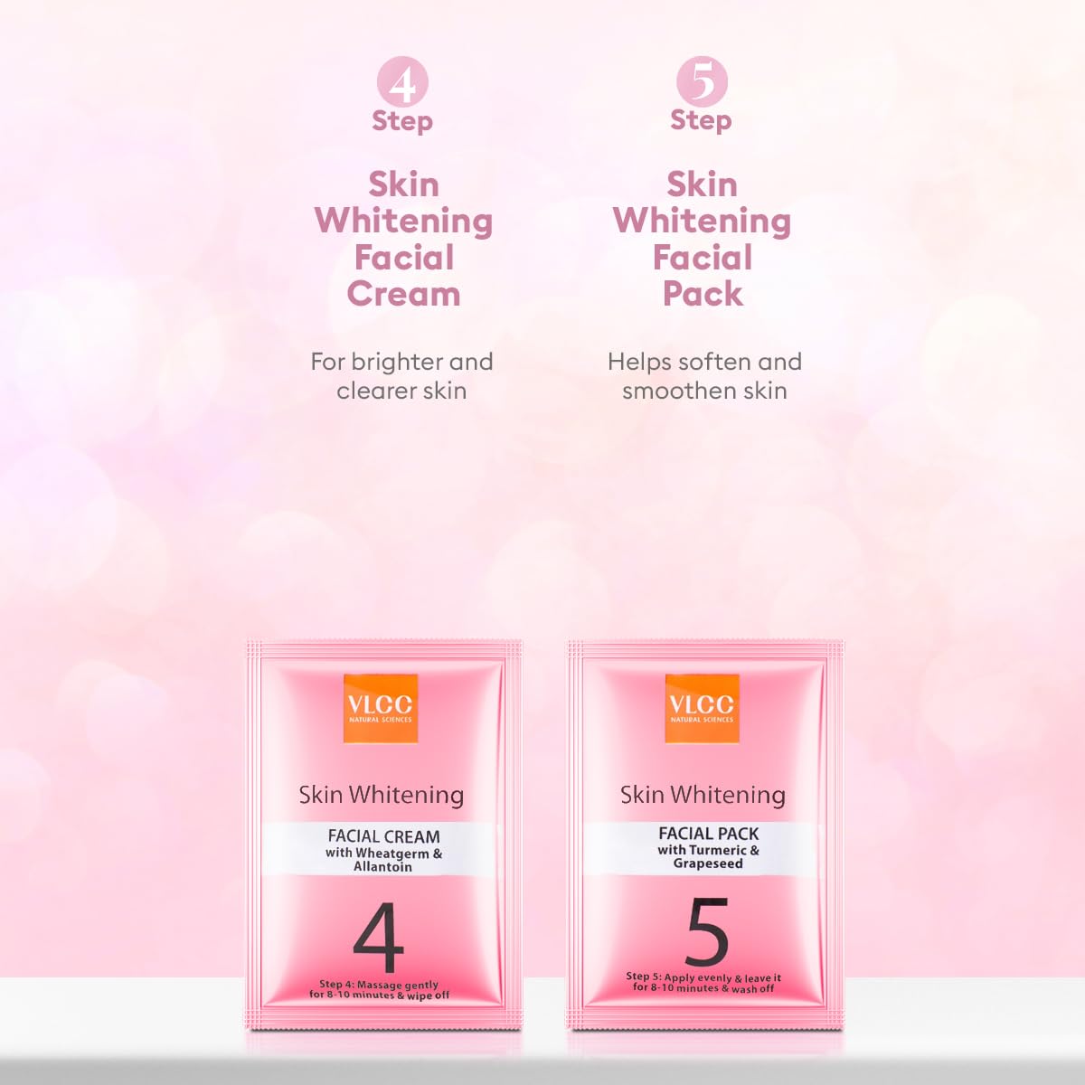 VLCC Skin Whitening Facial Kit - 25g X 3 (75g) (Pack of 3) | Pore Minimizing, Exfoliating and Brightening Skin | Helps Brighten Skin Tone | Even Complexion With Comfrey & Turmeric.