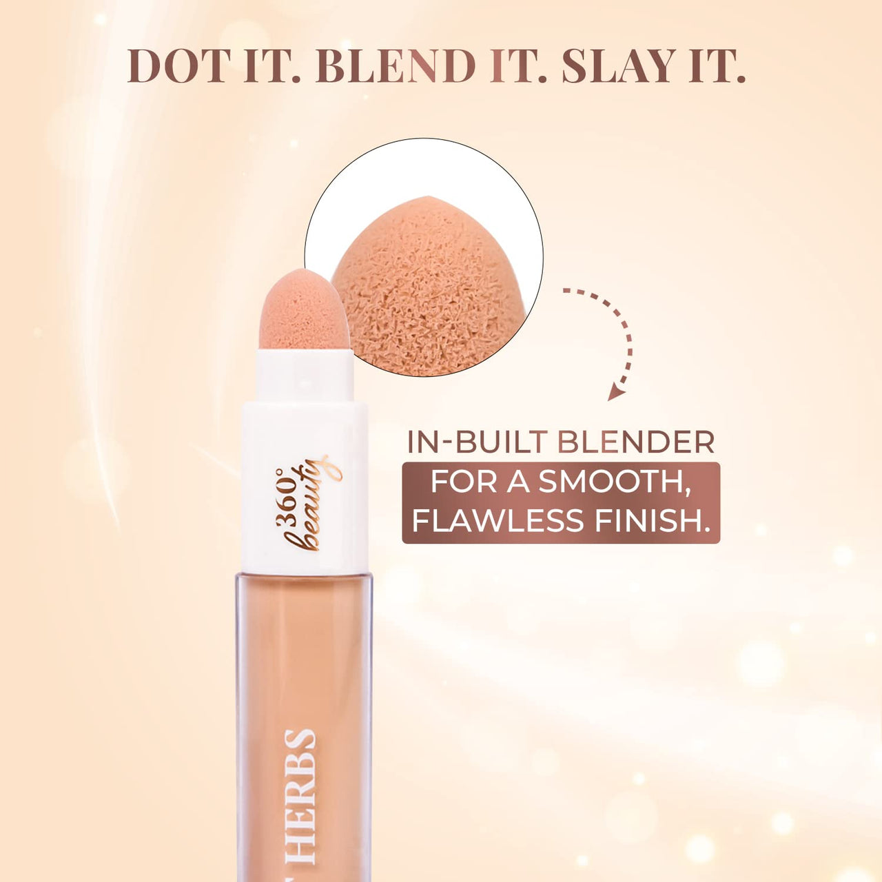 Just Herbs Concealer for Face Makeup With Liquorice Root Dewy Finish, Full Coverage Ultra Blendable Dark Circle Spot Brightening and Correcting Concealer 6ml (Ivory)