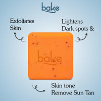 BAKE 2% Kojic Acid Scrub Treatment Soap (200 Gms Pack of 2) with Alpha Arbutin, Lactic Acid & Niacinamide | For Pigmentation, Dark Spots, Tan Removal, Brightens Underarms | Soap for Women & Men | 100g x 2 (Pack of 2)