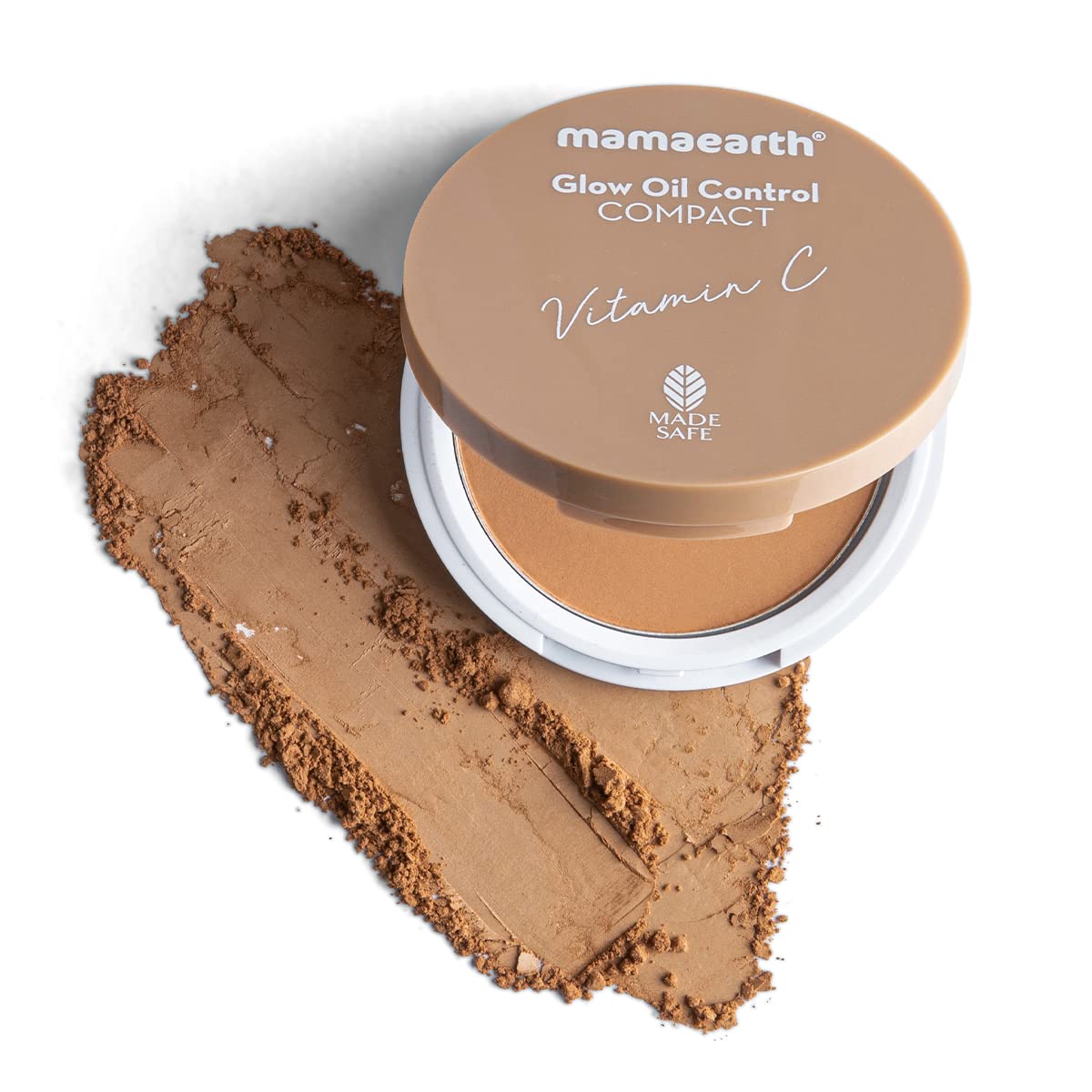 Mamaearth Glow Oil Control Radiant Compact Spf 30 With Vitamin C & Turmeric For 2X Instant Glow For Normal Skin- 9 G (Almond Glow), Brown
