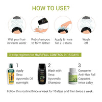 Sesa Ayurvedic Medicinal Shampoo Hairfall Control Anti Dandruff Shampoo Infused with 15 Ayurvedic Herbs Smooth & Shiny Hair For Men & Women (200 ml)