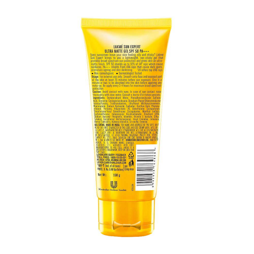 Lakmé Sun Expert Spf 50 Gel, 100 G & Absolute Perfect Radiance Brightening Light Creme for All Skin Type With Niacinamide & Micro Crystals, 50G