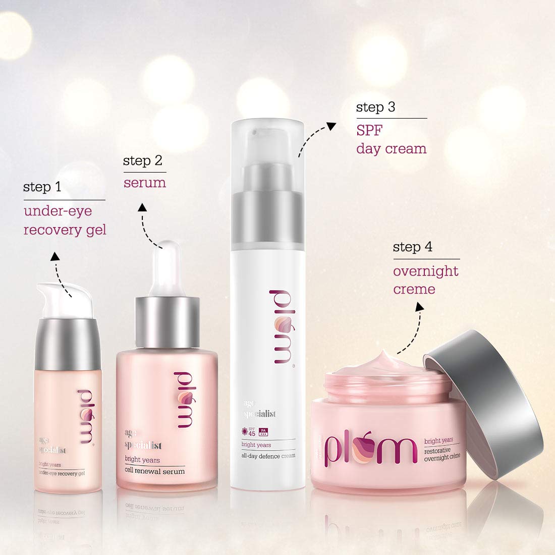 Plum Bright Years All Day Defence Cream SPF 45 PA+++| Sun Protection | For Ageing Skin | 100% Vegan, Cruelty Free | 50ml