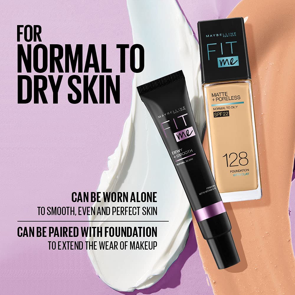 Maybelline New York Primer, Reduces Appearance of Pores, Long-lasting, Fit Me Dewy + Smooth Finish, Duo Pack, 30g