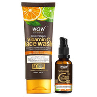 WOW Skin Science Vitamin C Face Wash Tube with 20% Vitamin C Face Serum Combo - Net Vol 130mL