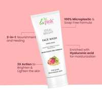 La Pink Ideal Bright Face Wash | Boosts Radiance & Improves Texture | Reduces Pigmentation & Dark Spots | Hydrating, & Soap-Free | With Kakadu Plum, Mulberry & Cactus Flower | 100% Microplastic-Free | All Skin Types | 100ml