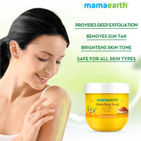 Mamaearth Ubtan Body Scrub for Men & Women 200g | With Turmeric, Saffron & Walnut Beads - Removes Sun Tan, Skin Brightening