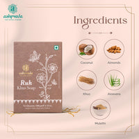 Ashpveda Ayurvedic Khus & Aloevera Bath Soap Herbal Cleanser, Gentle Skin Care, Natural Scent, Nourishing Bathing Bar for Skin Refreshment and Rejuvenation (100gm) (Pack of 3)