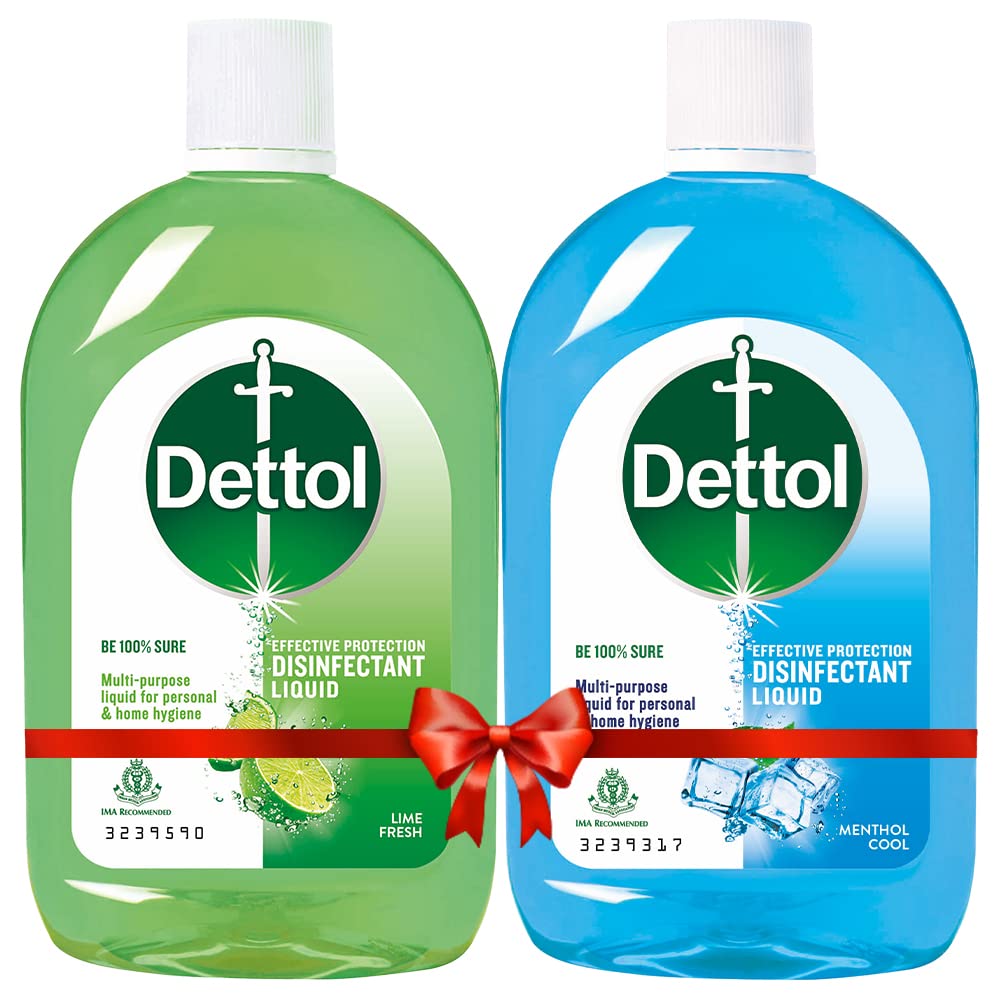 Dettol Antiseptic Disinfectant Liquid, 550Ml Each (Pack Of 2) & Original Handwash Liquid Soap Refill, 1500Ml