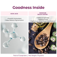 Kozicare Glycerin Soap | Kojic acid skin whitening soap | With goodness of Black Castor| Bath Soap for Healthy, Radiant Complexion | Both for Men & Women (Pack of 12)