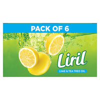 Liril Lemon & Tea Tree Natural Bathing Soap for Body 125 g (Combo Pack of 6) Refreshing Bath Soap Bar for Men & Women - Sulphate Free|| Paraben Free