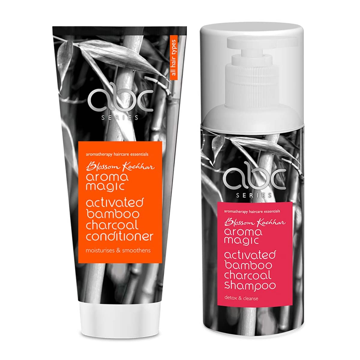 Aroma Magic Activated Bamboo Charcoal Combo |Shampoo- 200ml + Conditioner- 200gm | For Detoxify Scalp & frizz free hair| Pack Of 2