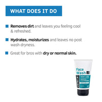 Ustraa Face Wash - Mint Cool - For Dry to Normal Skin - 100g | Reduces Moisture Loss | Removes Dirt & Dead Skin | with Pine Bark & Peppermint | NO SLS, NO PARABEN