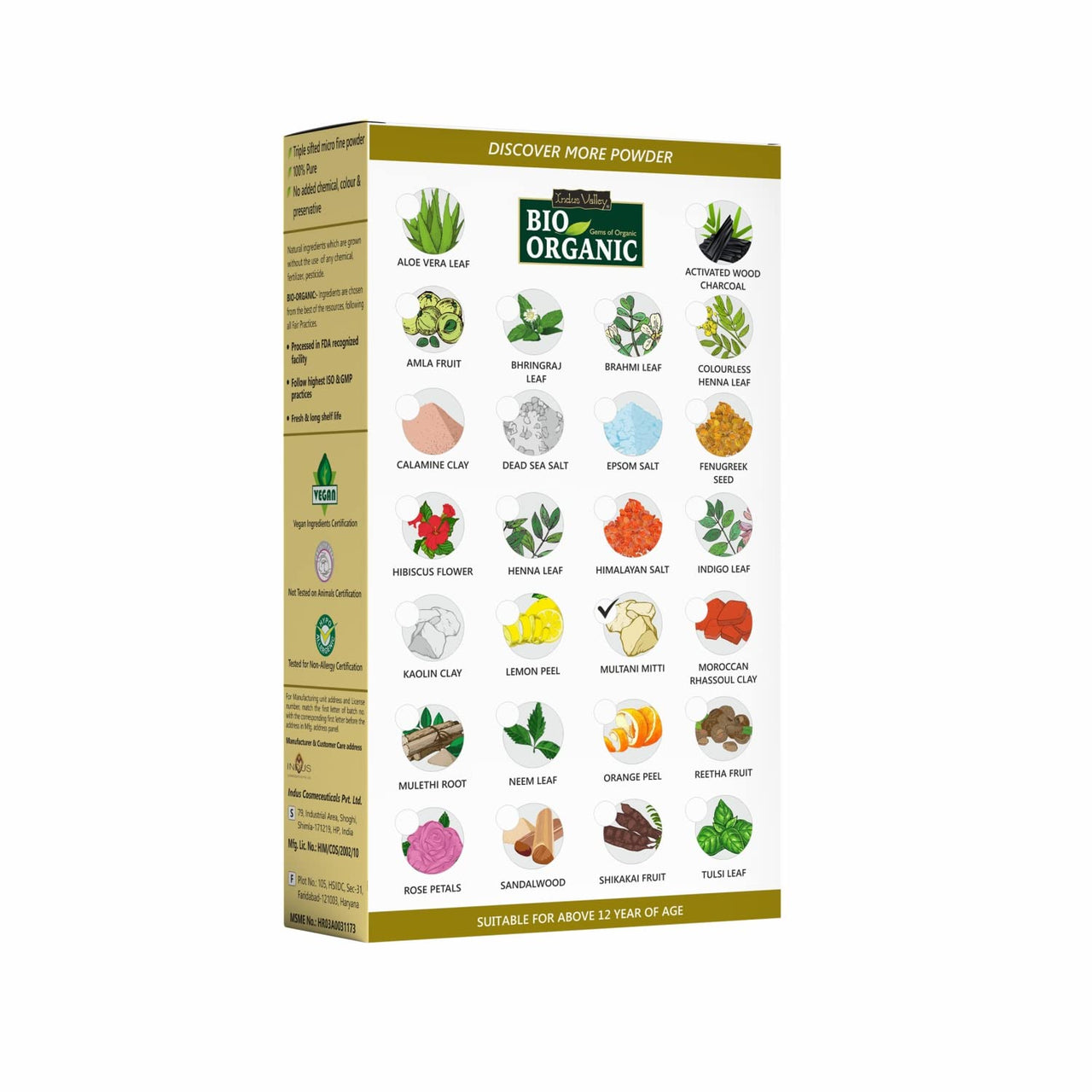 INDUS VALLEY BIO Organic Multani Mitti Powder (Bentonite clay) for Skin & Hair | Mulethi Powder for Face | Yashtimadhu | Liquorice | Glycyrrhiza Glabra (200g + 100g =300g)