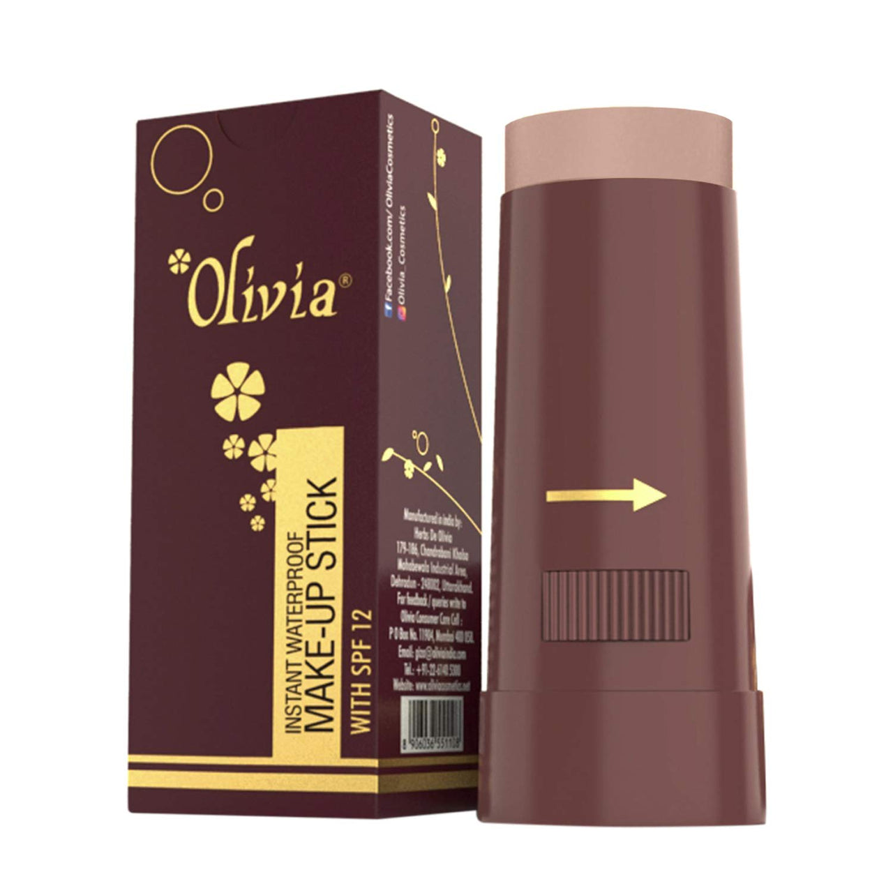 Olivia Instant Makeup Radiant Shimmering Stick Concealer With Spf 12 -Egyptian Light, 15g, Shade No.8