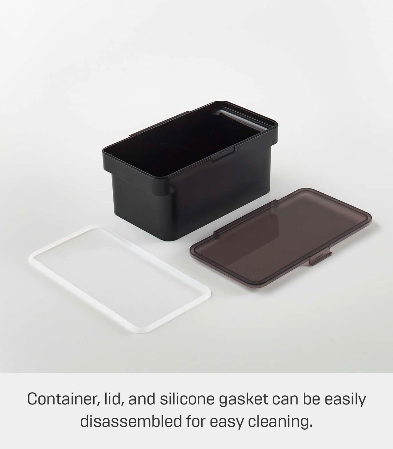 YAMAZAKI Home Airtight Pet Food Storage Container - Cat And Dog Food Holder Bin With Transparent Lid And Handle, Polypropylene, Small, 0.8 gallons, 3 liters, Airtight, Handle, No Assembly Req.,Black Black