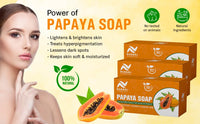 AV Herbal International Organic Papaya Face and Body Soap | Natural Papaya Herbal Soap for Glowing & Clear Skin ? Skin Brightening & Nourishing Bar (Pack Of 2)