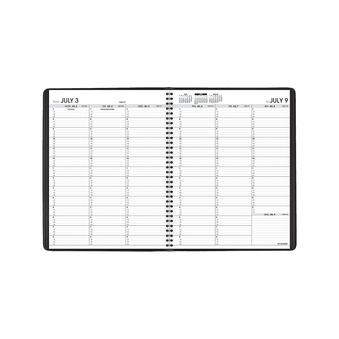 AT-A-GLANCE 2023-2024 Academic Planner, Weekly, Quarter-Hourly Appointment Book, 8-1/4" x 11", Large, Pocket, Flexible Cover, Black (7095705) 2023-2024 Old Edition