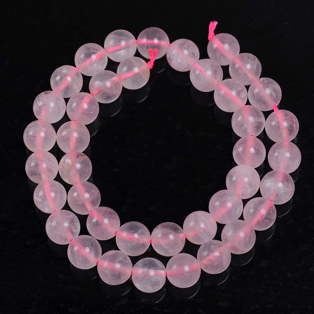Natural Stone Beads 6mm Rose Quartz Gemstone Round Loose Beads Crystal Energy Stone Healing Power for Jewelry Making DIY,1 Strand 15"