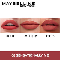 Maybelline New York Lipstick, Matte Finish, Non-Sticky and Non-Drying, Sensational Liquid Matte, 08 Sensationally Me, 7ml