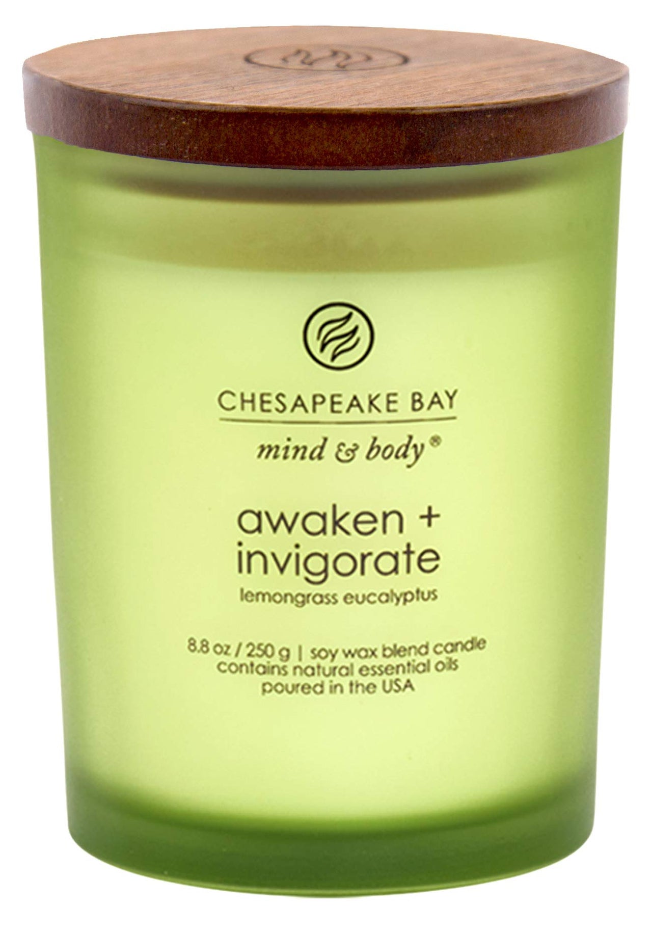 Chesapeake Bay Candle PT40886 Scented Candle, Awaken + Invigorate (Lemongrass Eucalyptus), Medium , Green, Home Décor AWKE/INVGRTE Medium Jar