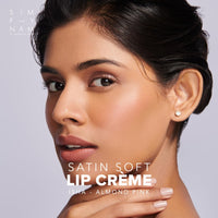 SIMPLYNAM Satin Soft Lip Crème - Almond Pink | 1 Swipe Full Coverage | Hydrating, Creamy Matte Finish | 16 Hour Stay | Transfer-Proof & Smudge-Proof | Infused with Peptides & Squalane | Vegan