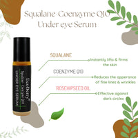 EcoBerry Squalane Coenzyme Q10 Under Eye Serum For Dark circles Diminishes Dark spots, Fine Lines, Wrinkles, AntiAgeing, Reduce Sun Damage, Improve Skin Hydration, Increase Collagen Production, Vegan