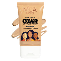 Mila Beauté Perfect Cover Cc Cream With Spf 24+ I Light Makeup With Natural Coverage & Dewy Finish I Skin Tint With Squalene I Hydrate & Brighten Skin | Conceal Dark Spots (25ml, Biscuit Spread)