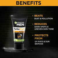 Garnier Men, Moisturiser, Brightening and Anti-Pollution, TurboBright, 40 g
