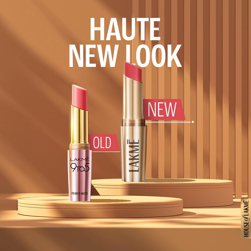 Lakmé 9To5 Primer + Matte Lip Color Mp3 Pink Party, 3.6 G