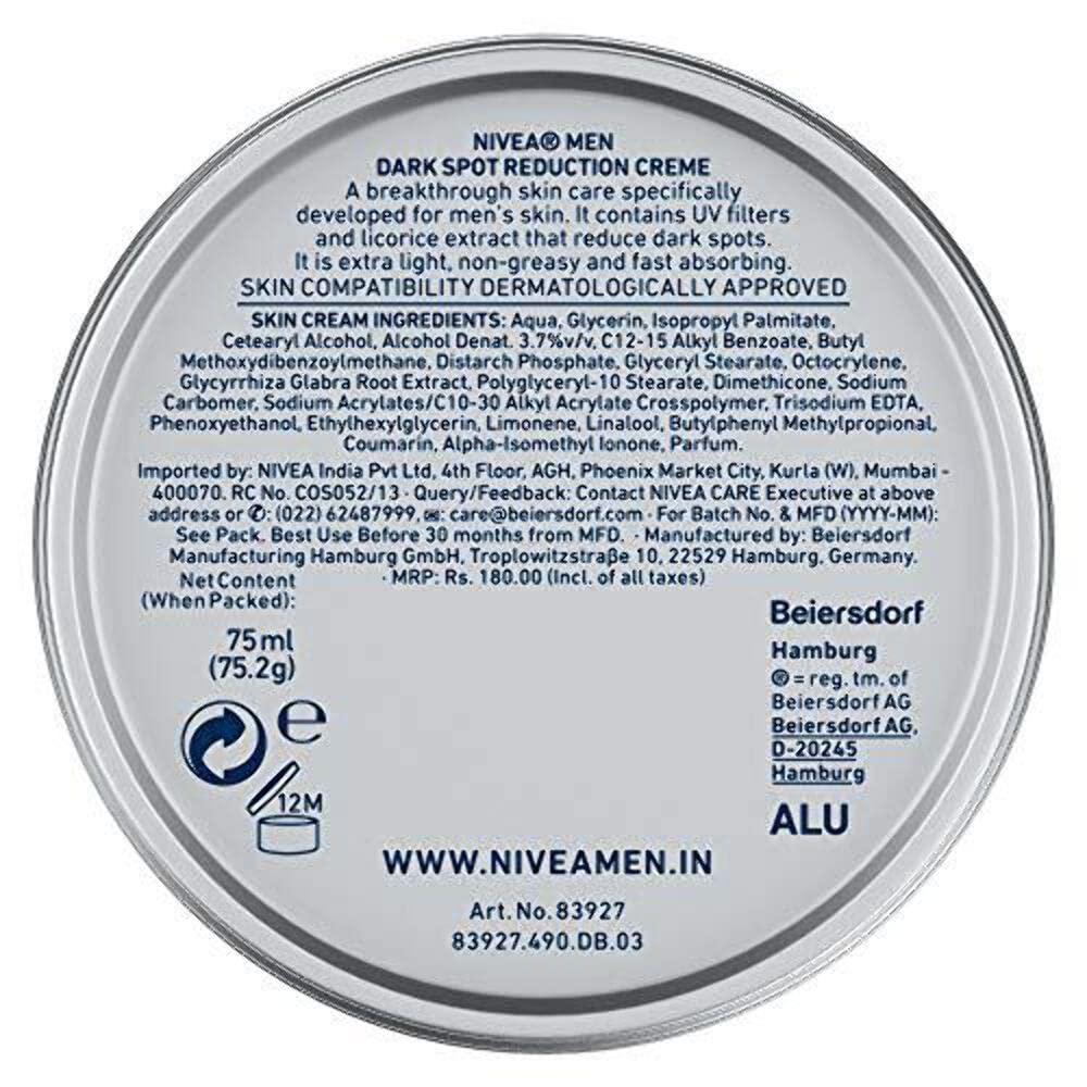 NIVEA MEN Dark Spot Reduction Creme for Face , 75ml