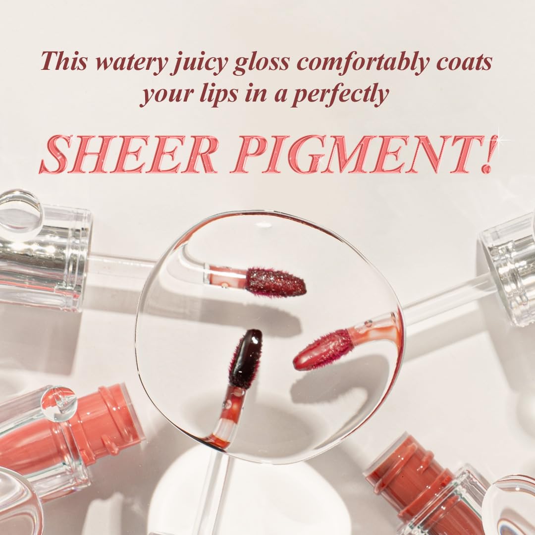 TIRTIR Waterism Tinted Lip Gloss | #05 SCOTCH SHOT, 4 g – Kiss Ready Lipgloss | 12H Long Lasting Non Sticky Natural Tinted Glow Korean Multiuse Cheek and Lip | Tint for Women gift