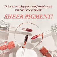 TIRTIR Waterism Tinted Lip Gloss #04 | FIG PEACH, 4 g – Kiss Ready Lipgloss | 12H Long Lasting Non Sticky Natural Tinted Glow | Korean Multiuse Cheek and Lip | Tint for Women gift