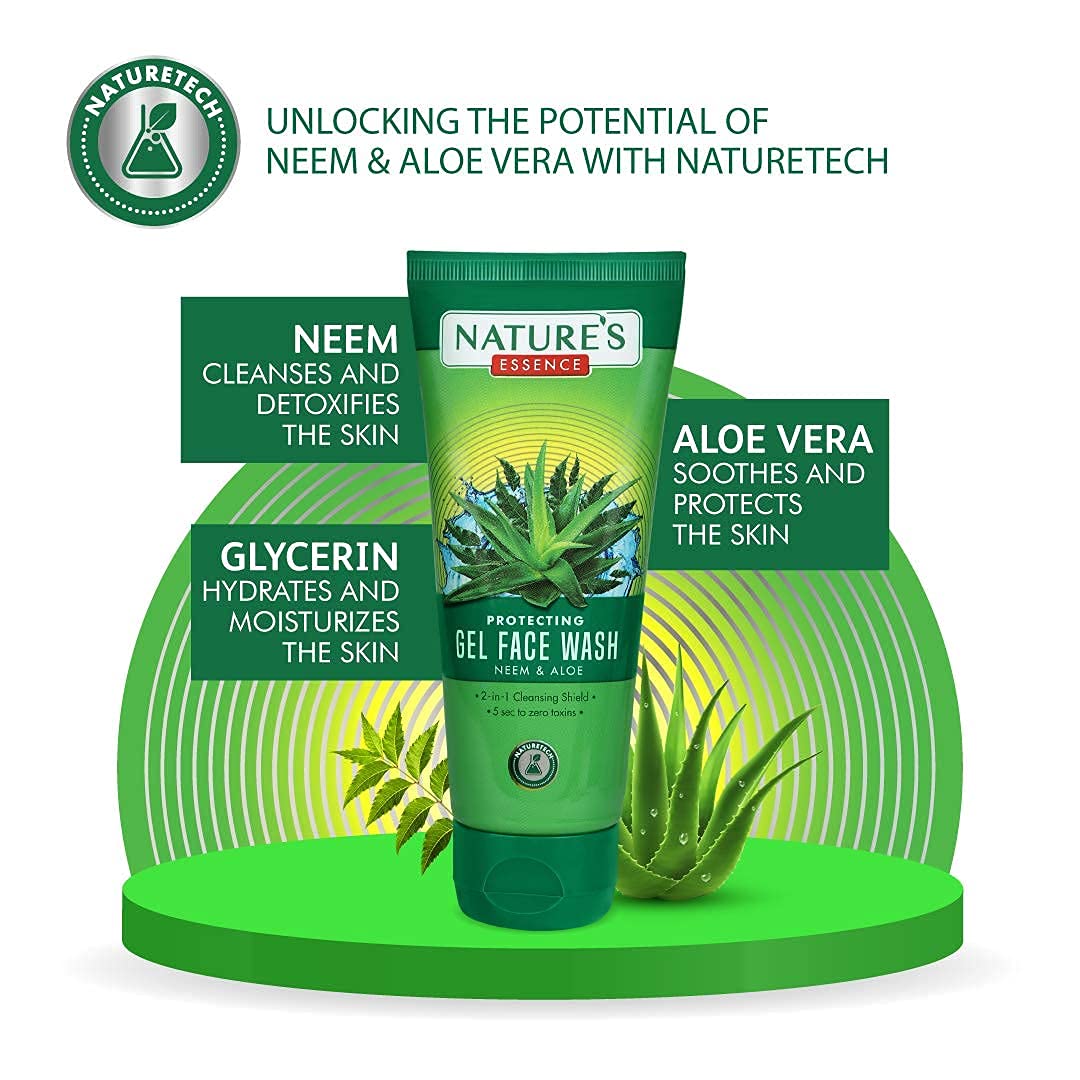 Nature's Essence Anti Acne Pimple Prevention Neem & Aloevera Facewash All Type Skin, 60ml | Pack of 2