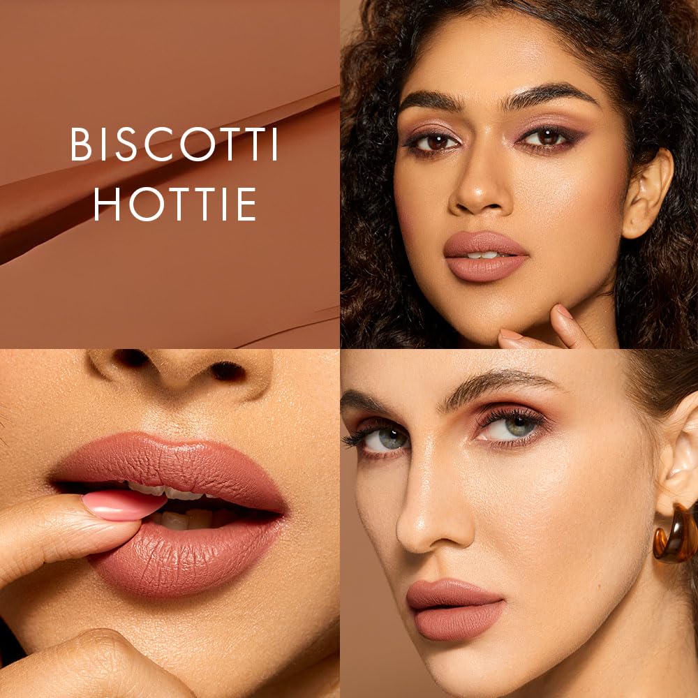 HYUE HydraMatte™ Liquid Lipstick | 2.2ml | Biscotti Hottie Soft-Matte Long-Wear | Intense Color | With Jojoba, Almond & Gooseberry Extracts | Travel-Friendly | Precision Tip | 12 Bold Shades
