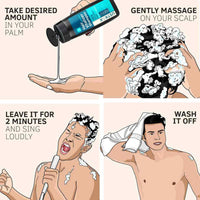 Ustraa Hair Vitalizer Shampoo - 2 x 250ml - Dermatologically Tested, With Biotin, Caffeine, Omega 3 & Omega 6, 10x Stronger Hair, Helps in Hair Growth, Reduces Hairfall (Pack of 2)