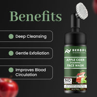 AV Herbal International Apple-Cider Foaming Face Wash with Brush | 150ml | Deep Cleansing and Gentle Exfoliation | Brightens Skin Tone (3)