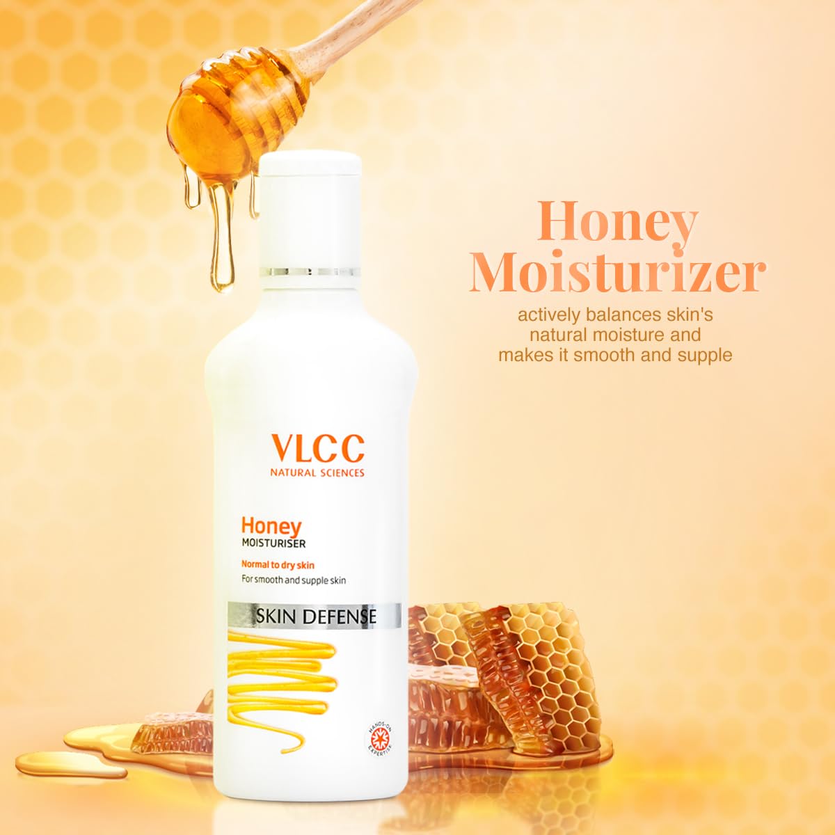 VLCC Honey Moisturiser - 100g - Non-Greasy, Deep Moisturization and Lightweight with Honey, Shea Butter, Fenugreek Extract & Wheat Germ Oil | Normal to Dry Skin