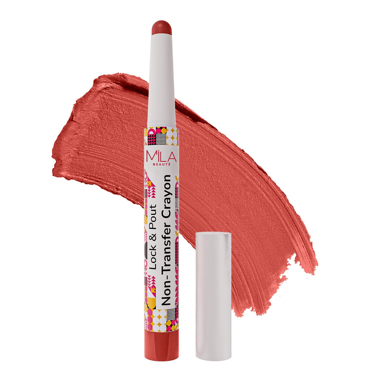 Mila Beauté Lock & Pout Matte Crayon Lipstick for Women I Smudge Proof & Transfer-proof Lipstick I Hydrating With Ceramides & Shea Butter I Highly Pigmented & Glides Smoothly | Suitable for Indian Skin Tones – (1.25g1 Don't Stare)