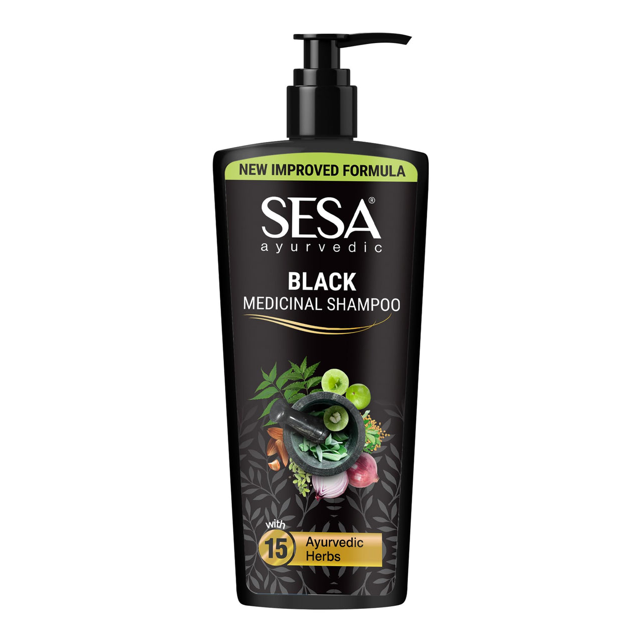 Sesa Ayurvedic Medicinal Shampoo Hairfall Control Anti Dandruff Shampoo Infused with 15 Ayurvedic Herbs Smooth & Shiny Hair For Men & Women (500 ml)