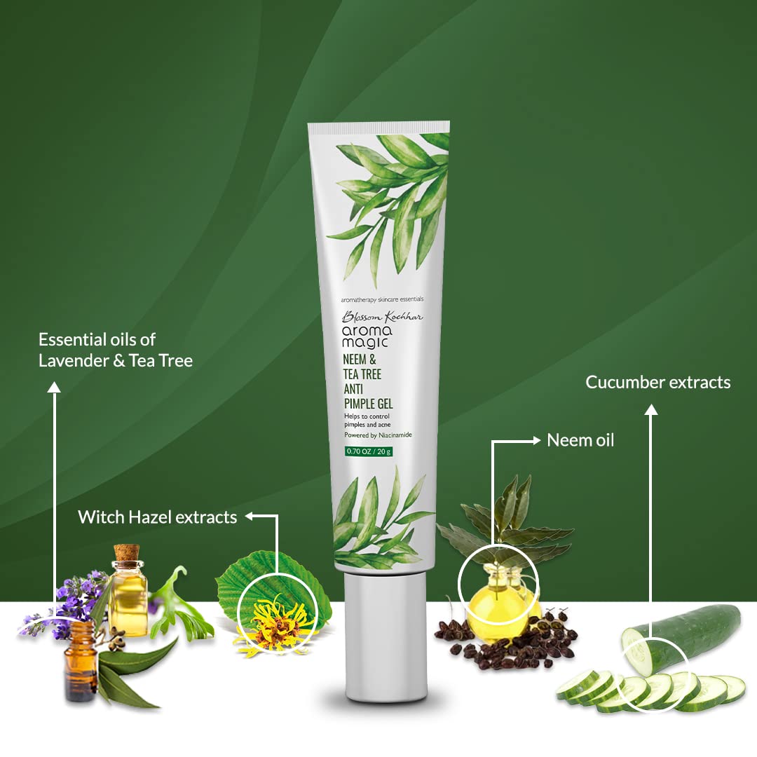 Aroma Magic Neem & Tea Tree Anti Pimple Gel - 20gm (Pwrd by Niacinamide)