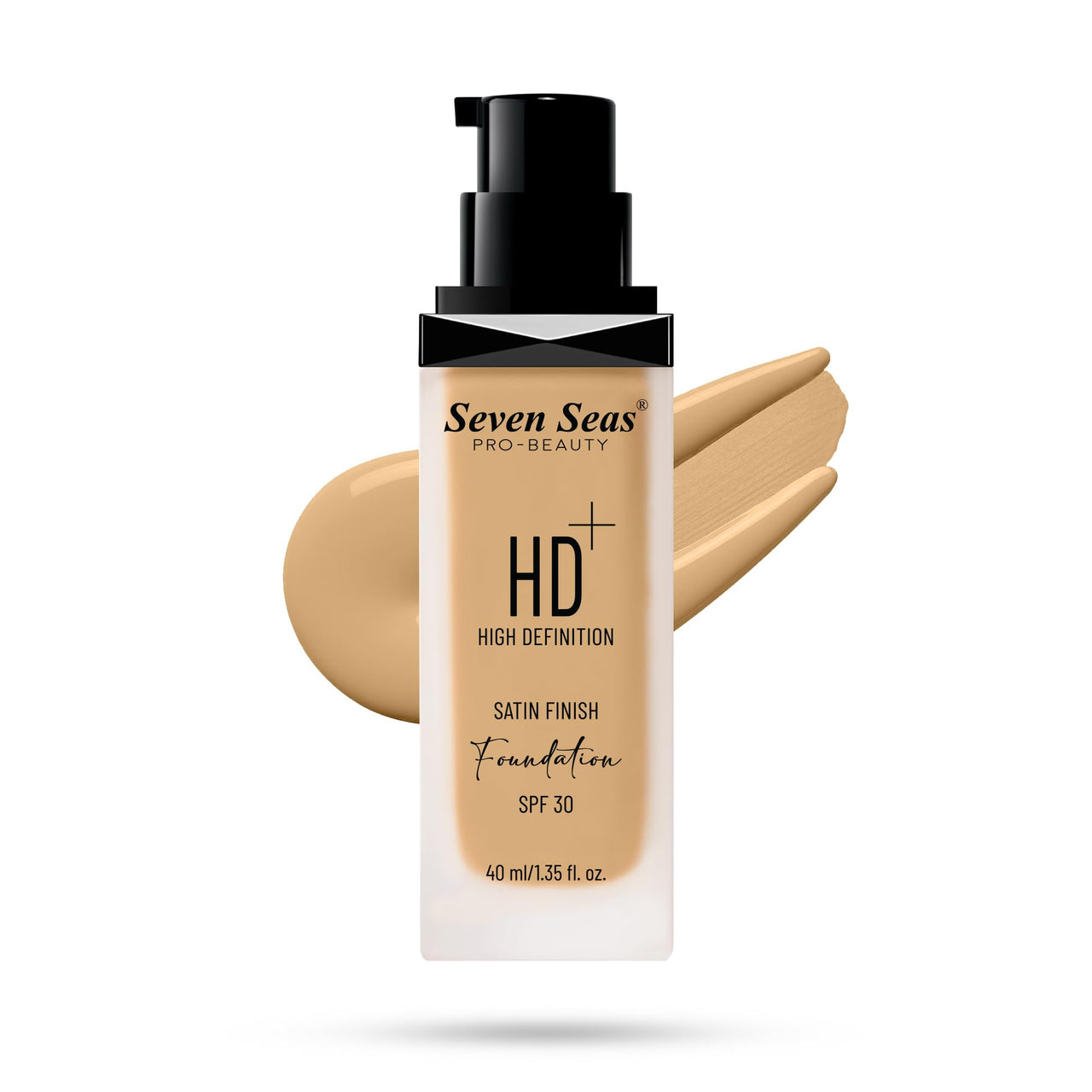 Seven Seas HD High Definition Foundation, SPF 30, Satin Finish, Oil Free and Long lasting Liquid Foundation for Women (05-Tawny, 40ml)
