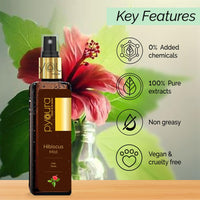 PYOURA Hibiscus Hair Mist Spray 100ml for Itchy Dry Scalp & Dandruff| Non Oily Heat protection Hair Mist Tonic Supports Hair Growth| Hair Serum Toner for Conditioning and Prevents Split Ends