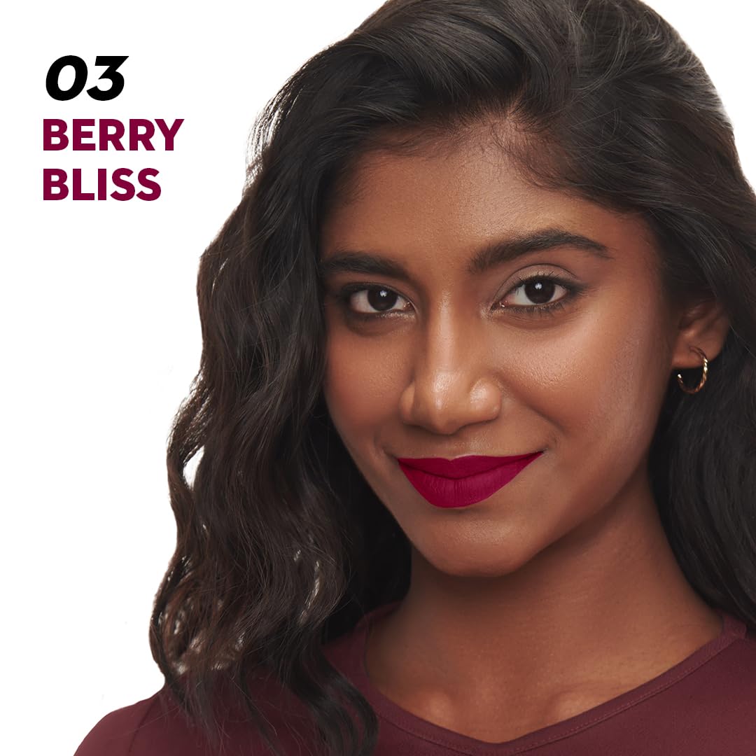 SUGAR Cosmetics LA LA Love Matte Liquid Lipstick | Lasts 18Hrs | Transferproof & Waterproof - 03 Berry Bliss